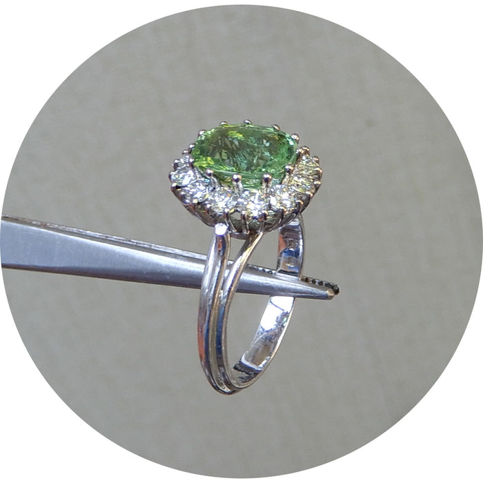 Ring, Paraiba Toermalijn, Diamant, 18K