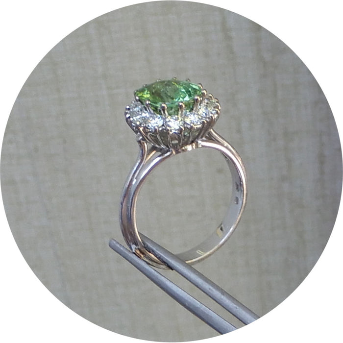 Ring, Paraiba Toermalijn, Diamant, 18K