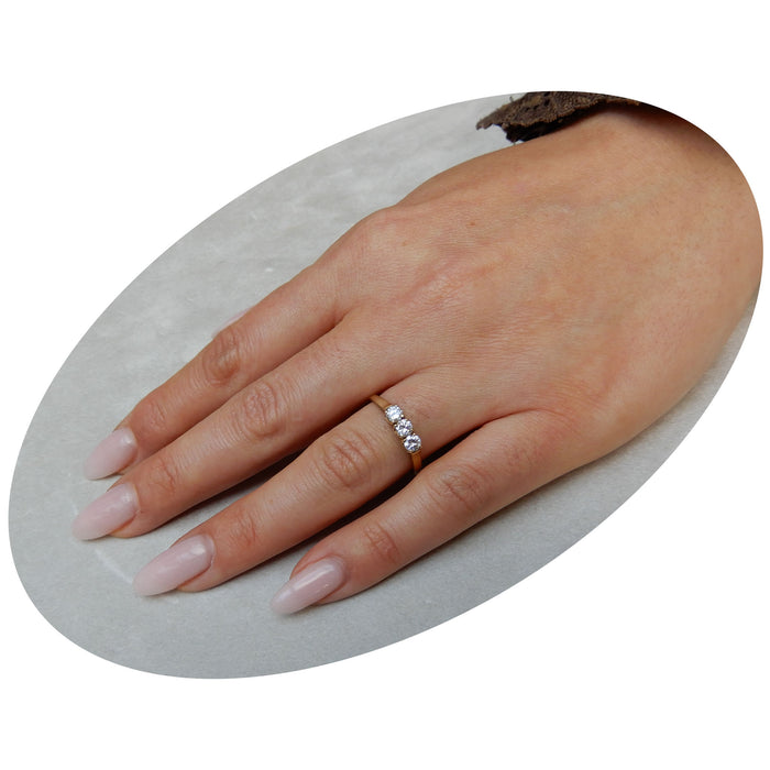Ring, Diamant x 3, 14K Goud