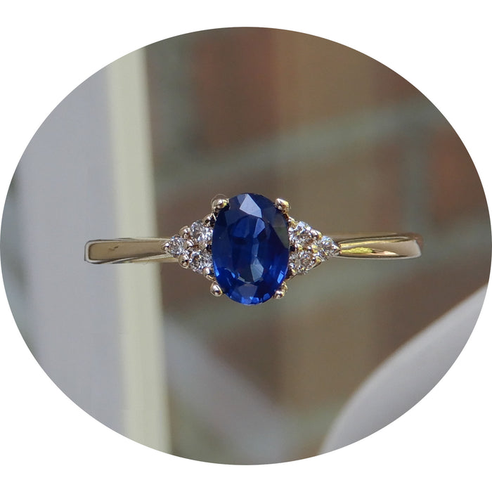 Ring, Saffier, Diamant, Modern