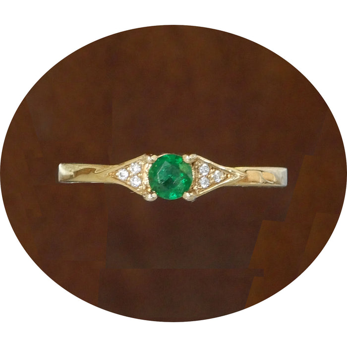 Ring, Smaragd, Diamant, 14K