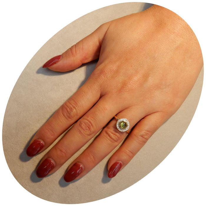 Ring, Peridot, Diamant, 14K Goud