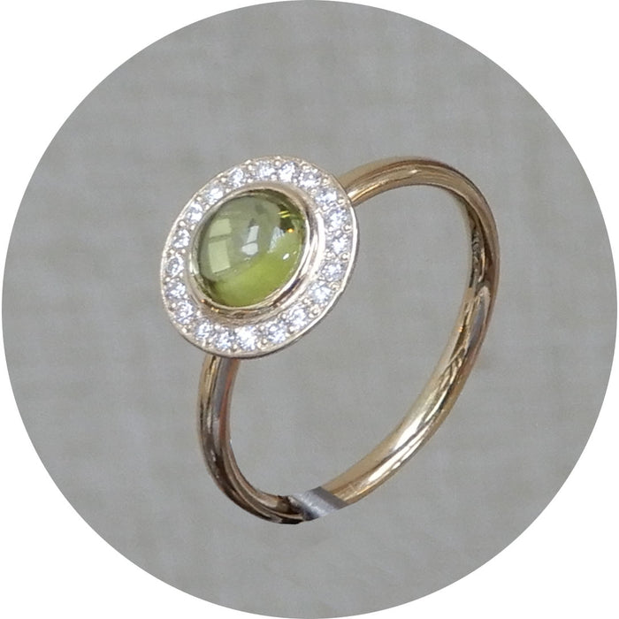 Ring, Peridot, Diamant, 14K Goud