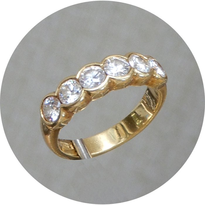 Rijring, Diamant, 18K Goud, Vintage
