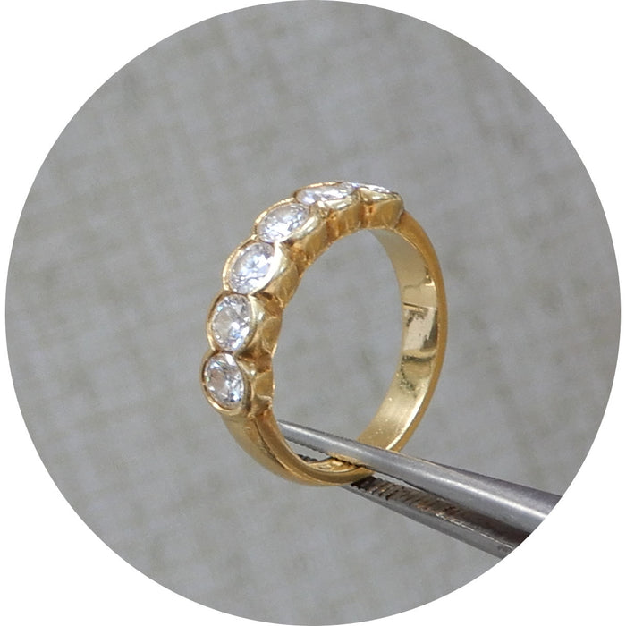 Rijring, Diamant, 18K Goud, Vintage