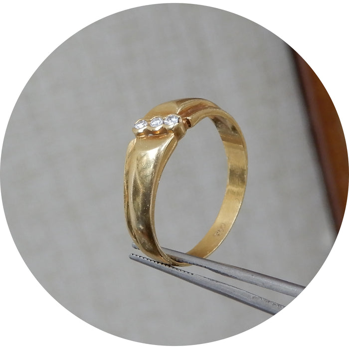 Ring, Diamant, Diagonaal, 18K Goud