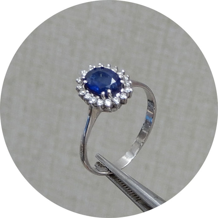 Ring, Entourage, Saffier, Diamant, 18K