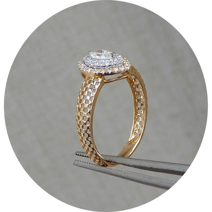 Ring, Diamant, Navette, 18K Goud