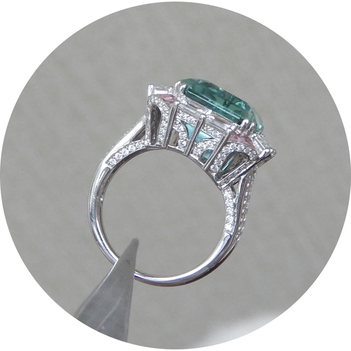 Ring, Toermalijn, Diamant, 18K