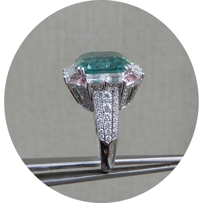 Ring, Toermalijn, Diamant, 18K