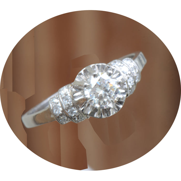 Ring, Diamant Solitaire, 14K, Vintage