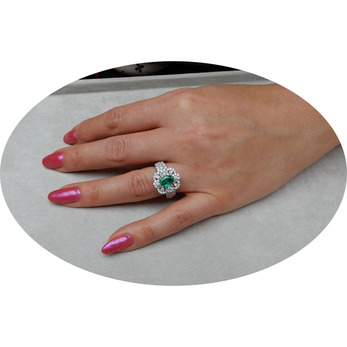 Ring, Smaragd, Diamant, Platina