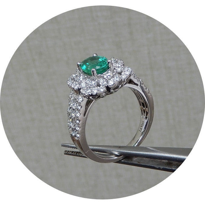 Ring, Smaragd, Diamant, Platina