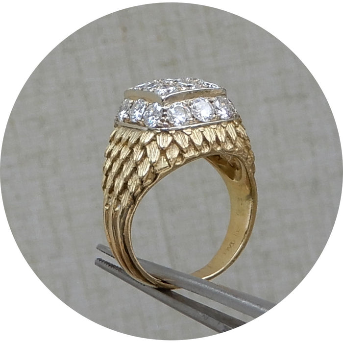 Ring, Diamant, Bombé, 18K Goud
