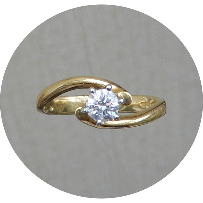Ring, Diamant, Solitair, 18K Goud