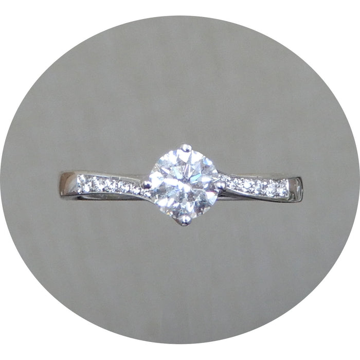 Slag Ring, Diamant, 18Krt Witgoud
