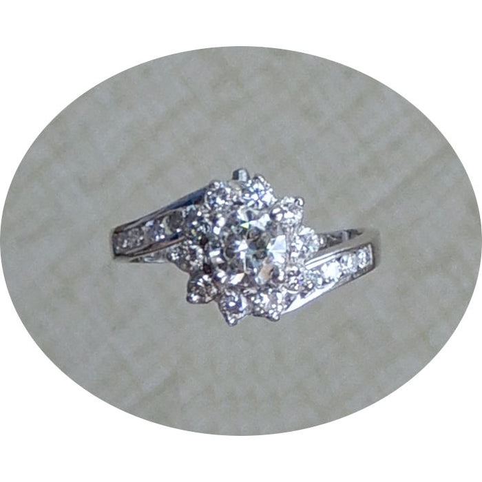 Ring, Diamant, Rozet, 14K, Vintage
