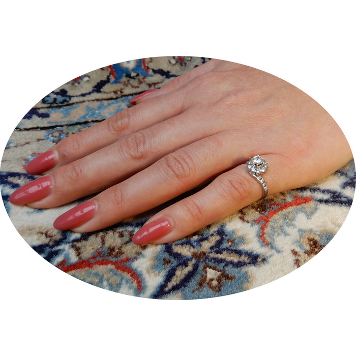 Ring, Diamant, Rozet, 14K, Vintage