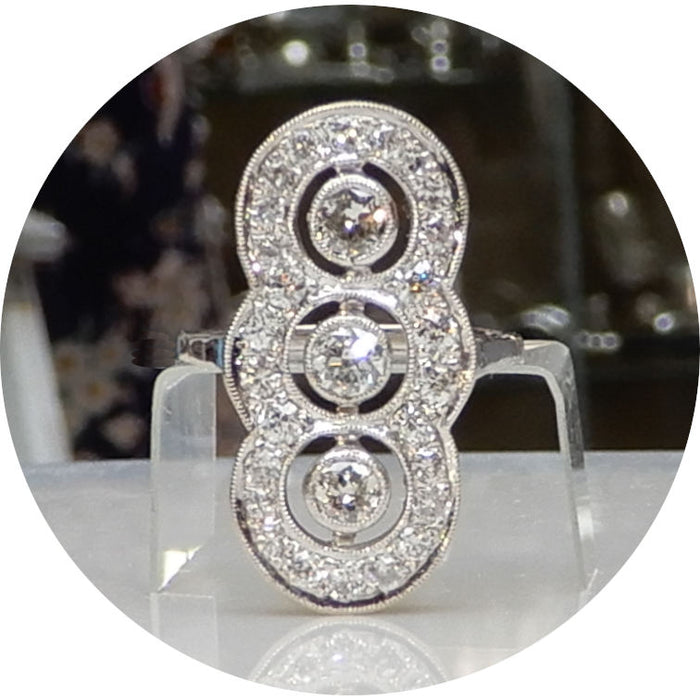 Ring, Princesse, Diamant, 14K Witgoud