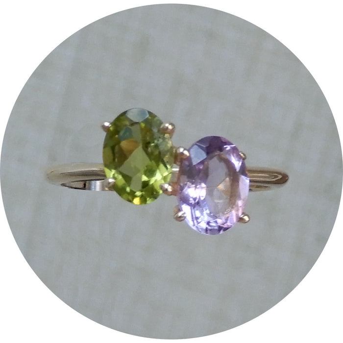 Ring, Peridot, Amethist, 14K