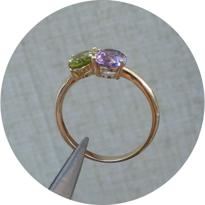 Ring, Peridot, Amethist, 14K