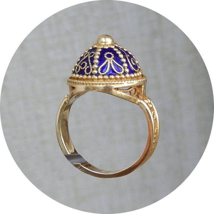 Ring, Emaille, 18K Goud
