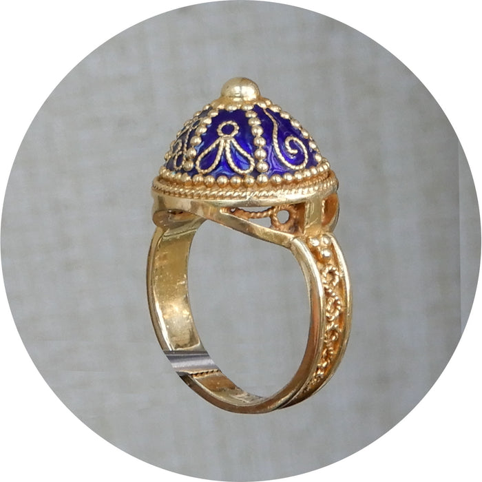 Ring, Emaille, 18K Goud
