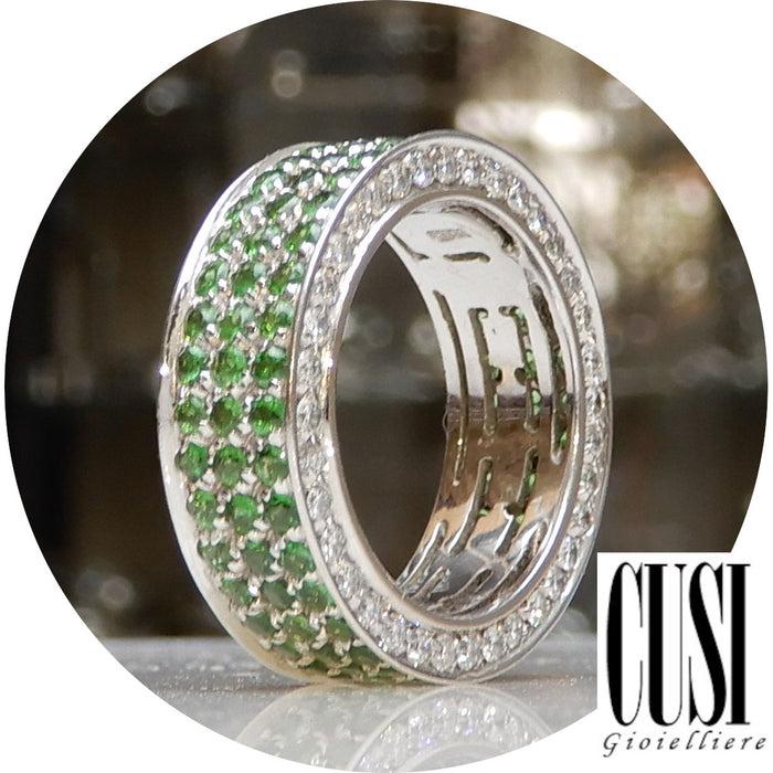 Ring, Eternity, Tsavoriet, Diamant, 18K