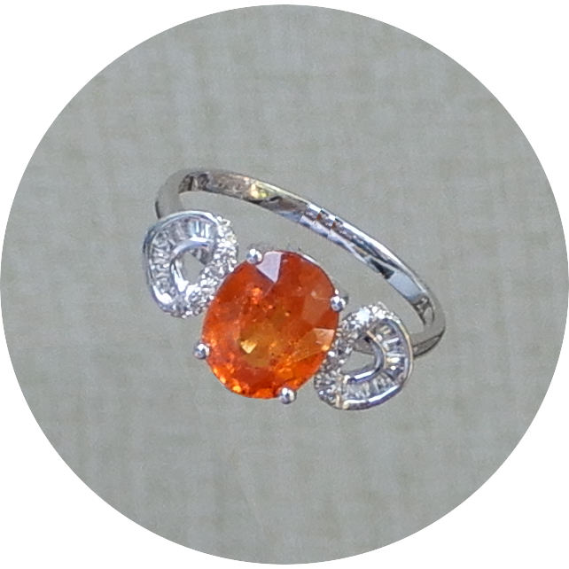 Ring, Vuuropaal, Diamant, 18K