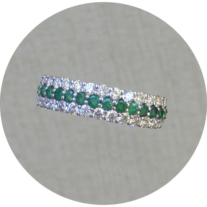 Ring, Halve Alliance, Smaragd, Diamant, 18K