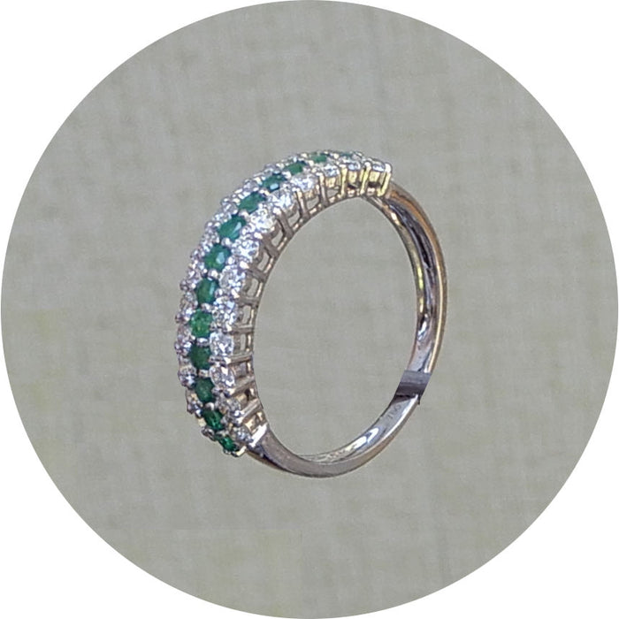 Ring, Halve Alliance, Smaragd, Diamant, 18K