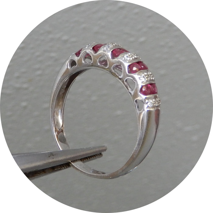 Ring, Robijn, Diamant, 18Krt