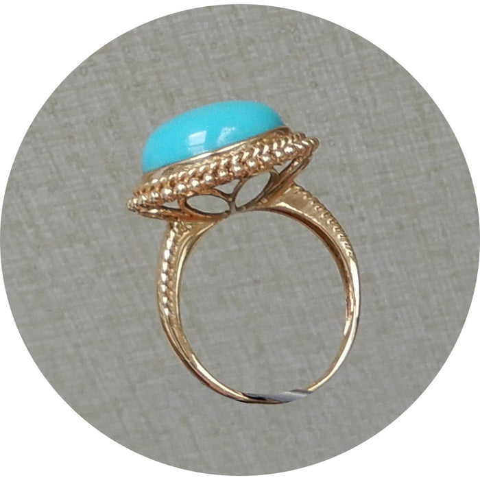Ring, Turquiose, 14K Goud