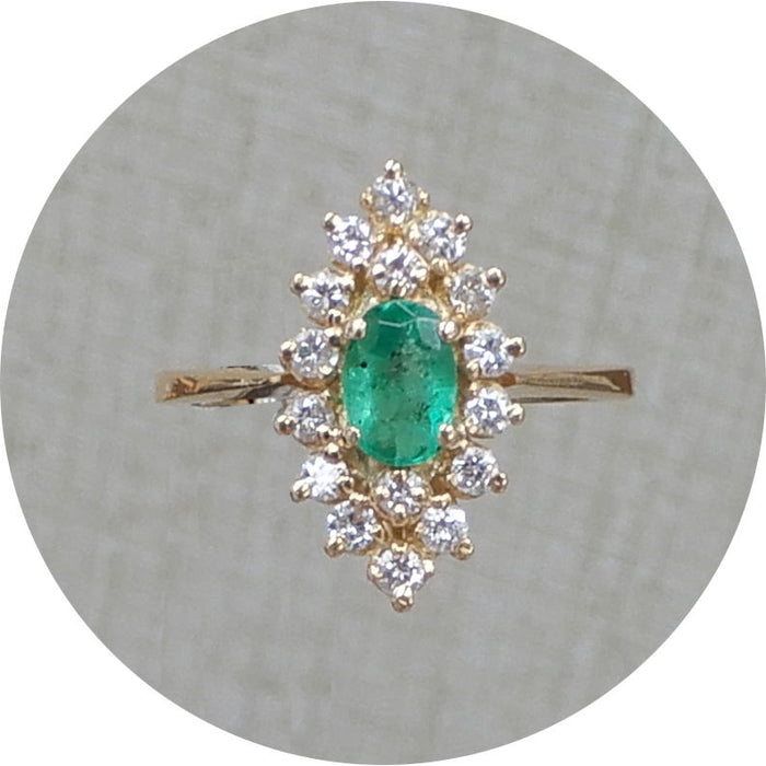 Ring, Smaragd, Diamant, 18K