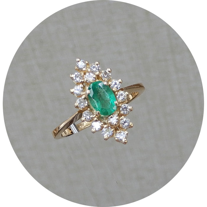 Ring, Smaragd, Diamant, 18K