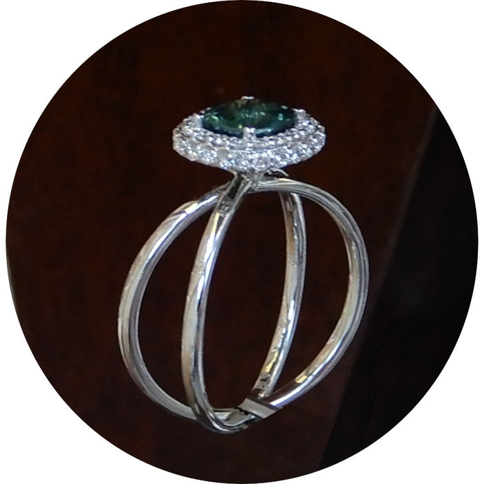 Ring, X, Saffier, Diamant, 18K