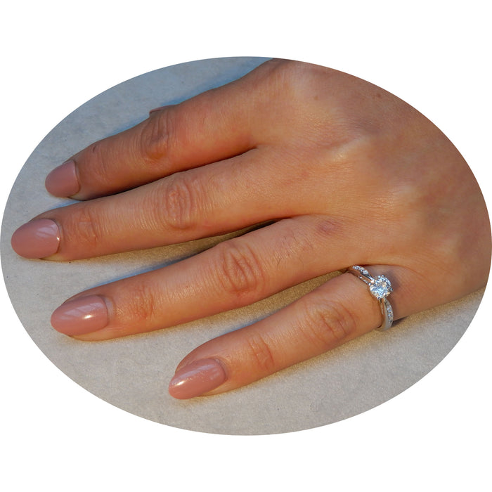 Ring, Solitair, Diamant, 18Krt. Witgoud