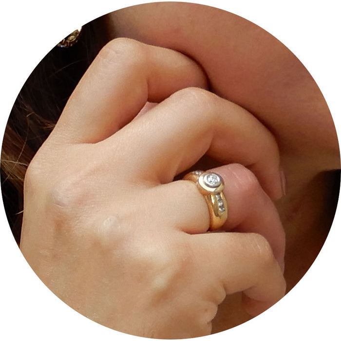 Ring, Diamant Solitair, 14krt. Goud