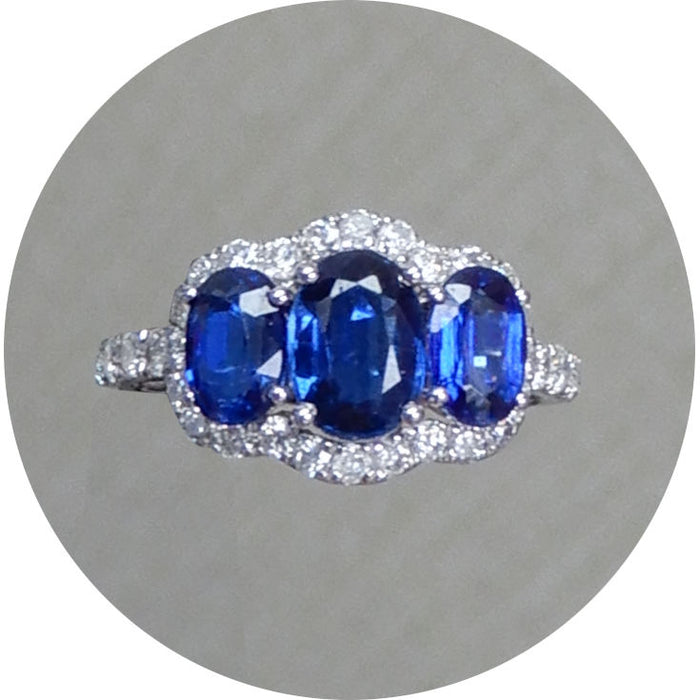 Ring, Trilogy, Kyaniet, Diamant, 14K