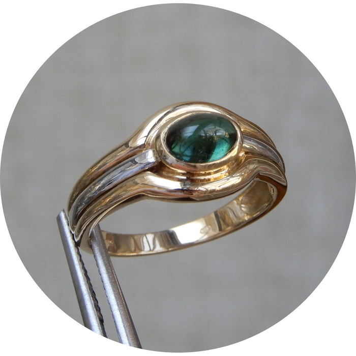 Ring, Groene Toermalijn, 14K Goud
