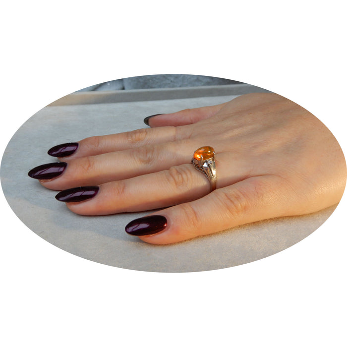 Ring, Vuuropaal, Diamant, Platina