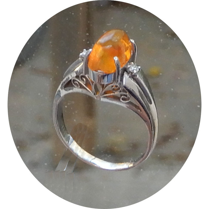 Ring, Opaal, Diamant, Platina
