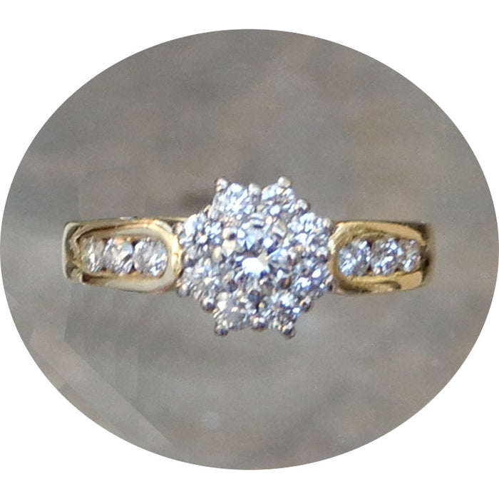 Ring, Rozet, Diamant, 18K Bicolour