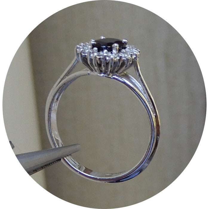 Ring, Saffier, Diamant, Witgoud