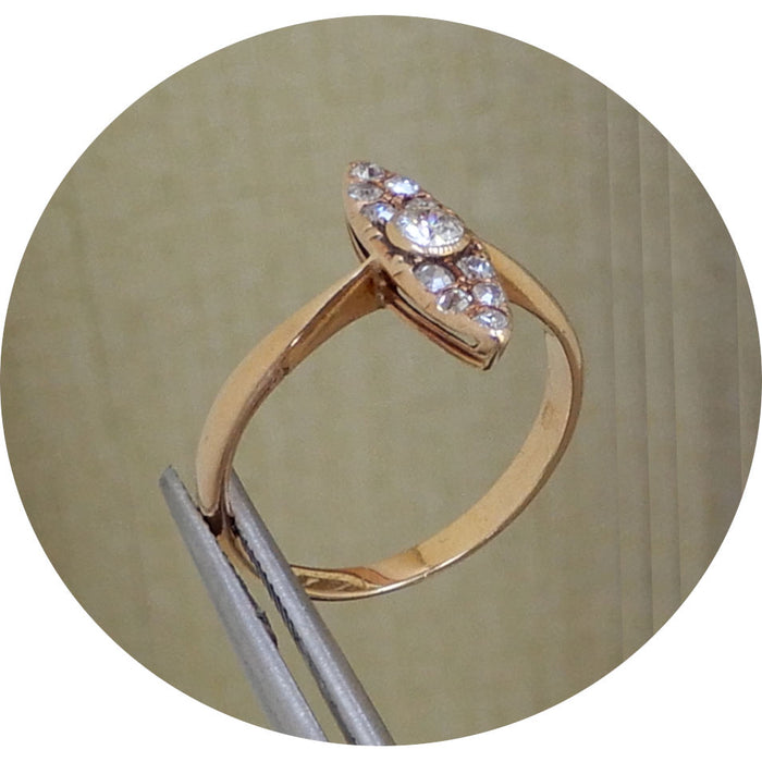 Ring, Diamant, 14krt. Rosé Goud