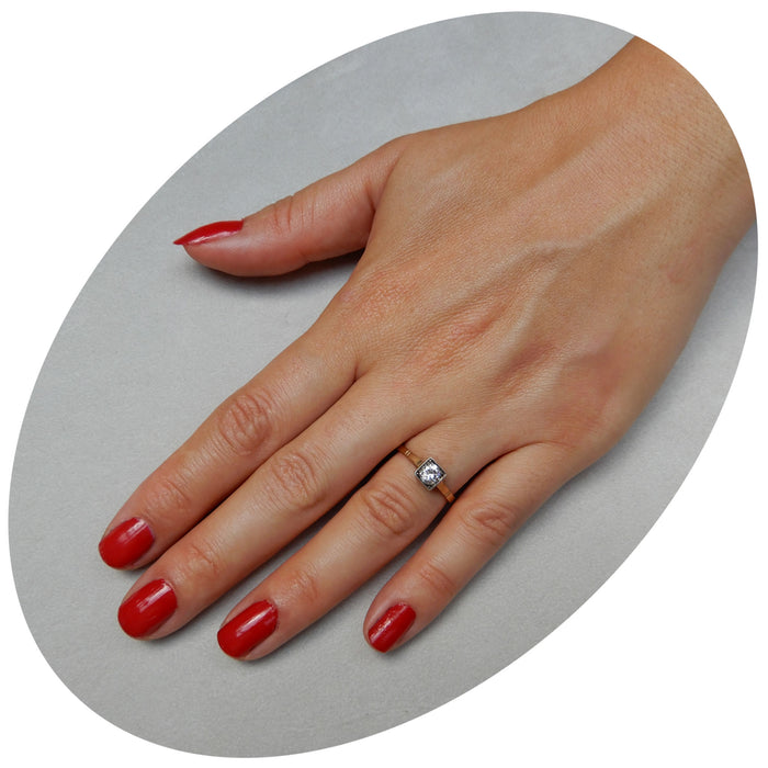 Ring, Diamant, Solitair, 14K, Vintage