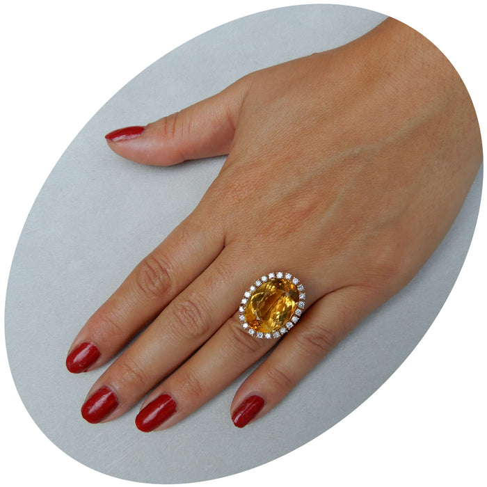 Ring, Citrien, Diamant, 18K