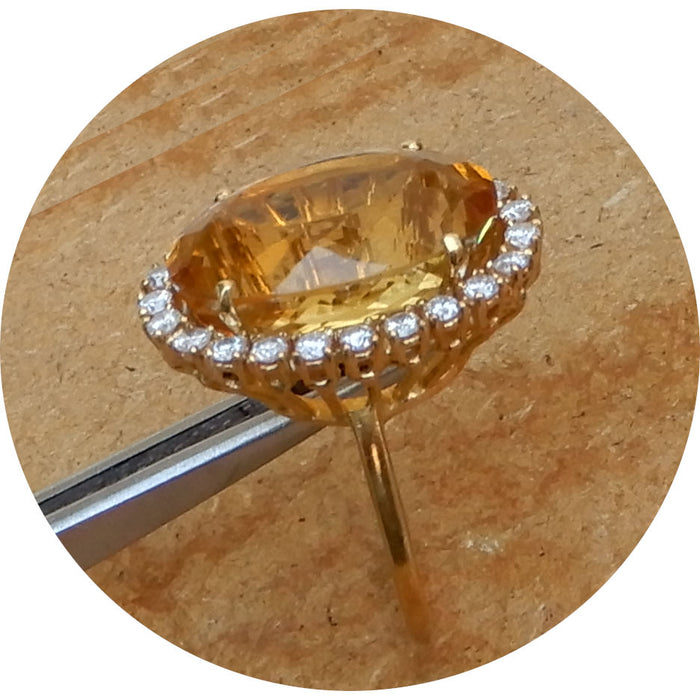 Ring, Citrien, Diamant, 18K
