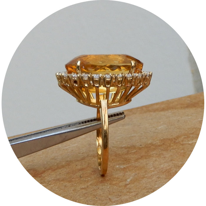 Ring, Citrien, Diamant, 18K