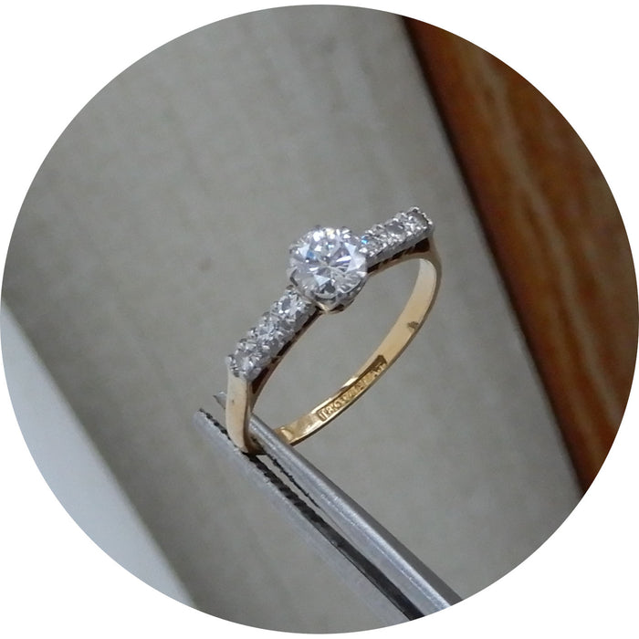 Rijring, Diamant, 18K/Platina, Vintage
